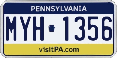 PA license plate MYH1356