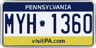 PA license plate MYH1360
