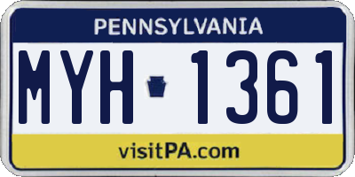 PA license plate MYH1361