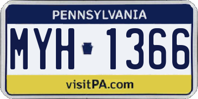 PA license plate MYH1366