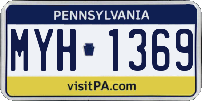 PA license plate MYH1369