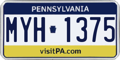 PA license plate MYH1375
