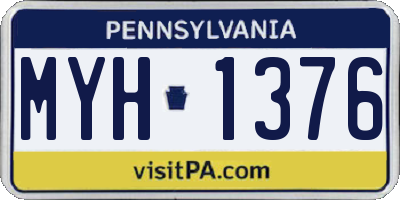 PA license plate MYH1376