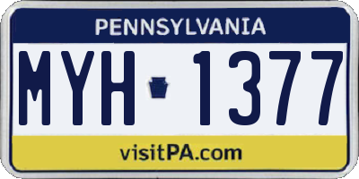 PA license plate MYH1377