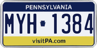 PA license plate MYH1384