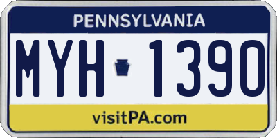 PA license plate MYH1390