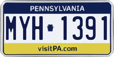 PA license plate MYH1391