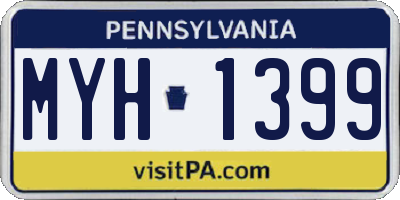 PA license plate MYH1399