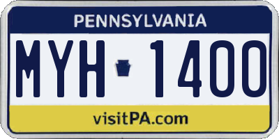 PA license plate MYH1400