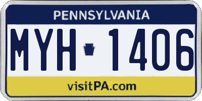 PA license plate MYH1406