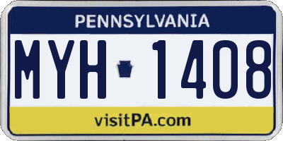 PA license plate MYH1408