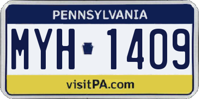 PA license plate MYH1409