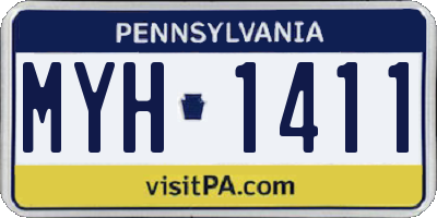 PA license plate MYH1411