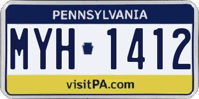 PA license plate MYH1412
