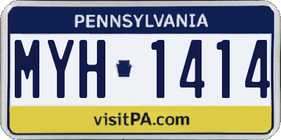 PA license plate MYH1414