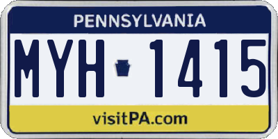 PA license plate MYH1415
