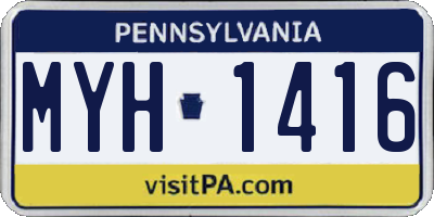 PA license plate MYH1416