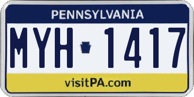 PA license plate MYH1417