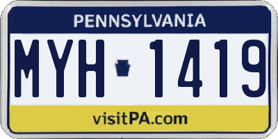 PA license plate MYH1419