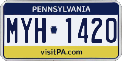 PA license plate MYH1420