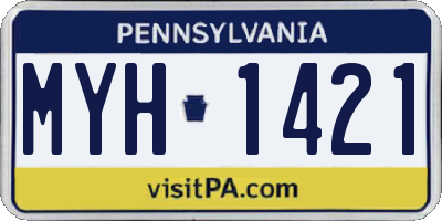 PA license plate MYH1421
