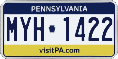 PA license plate MYH1422