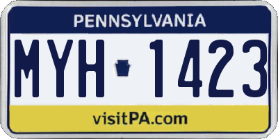 PA license plate MYH1423