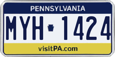 PA license plate MYH1424