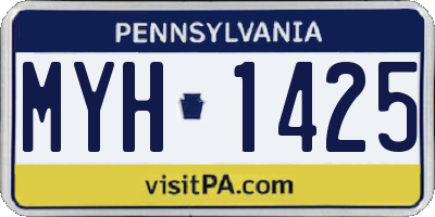 PA license plate MYH1425