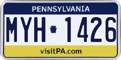 PA license plate MYH1426