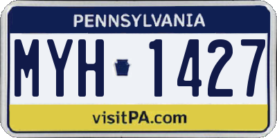 PA license plate MYH1427