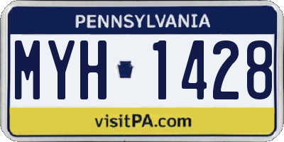PA license plate MYH1428