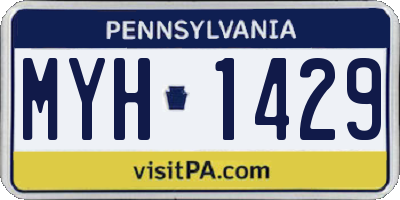 PA license plate MYH1429
