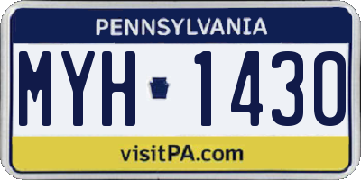 PA license plate MYH1430