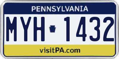 PA license plate MYH1432