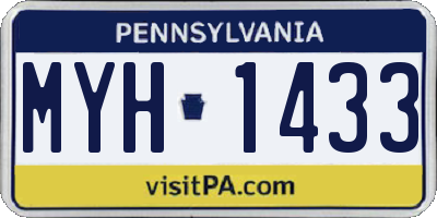 PA license plate MYH1433