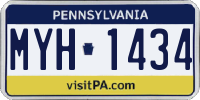 PA license plate MYH1434