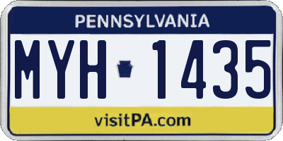 PA license plate MYH1435