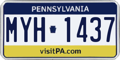 PA license plate MYH1437