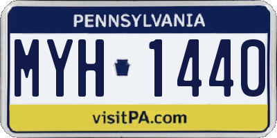 PA license plate MYH1440
