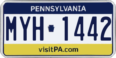 PA license plate MYH1442