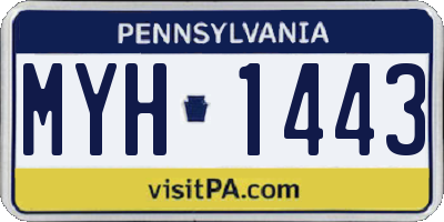 PA license plate MYH1443