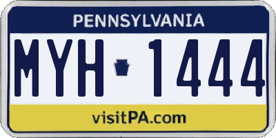 PA license plate MYH1444