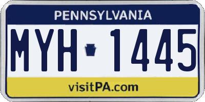 PA license plate MYH1445