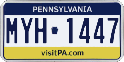 PA license plate MYH1447
