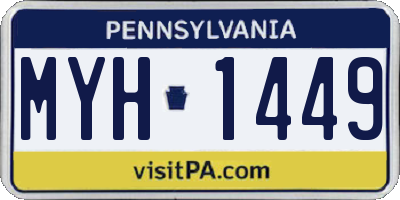 PA license plate MYH1449