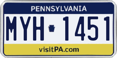 PA license plate MYH1451