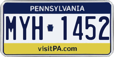 PA license plate MYH1452