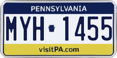 PA license plate MYH1455