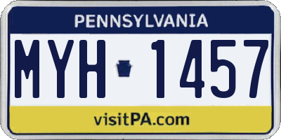 PA license plate MYH1457